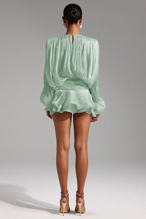 Dekia Uzun Kollu Volanlı Mini Elbise