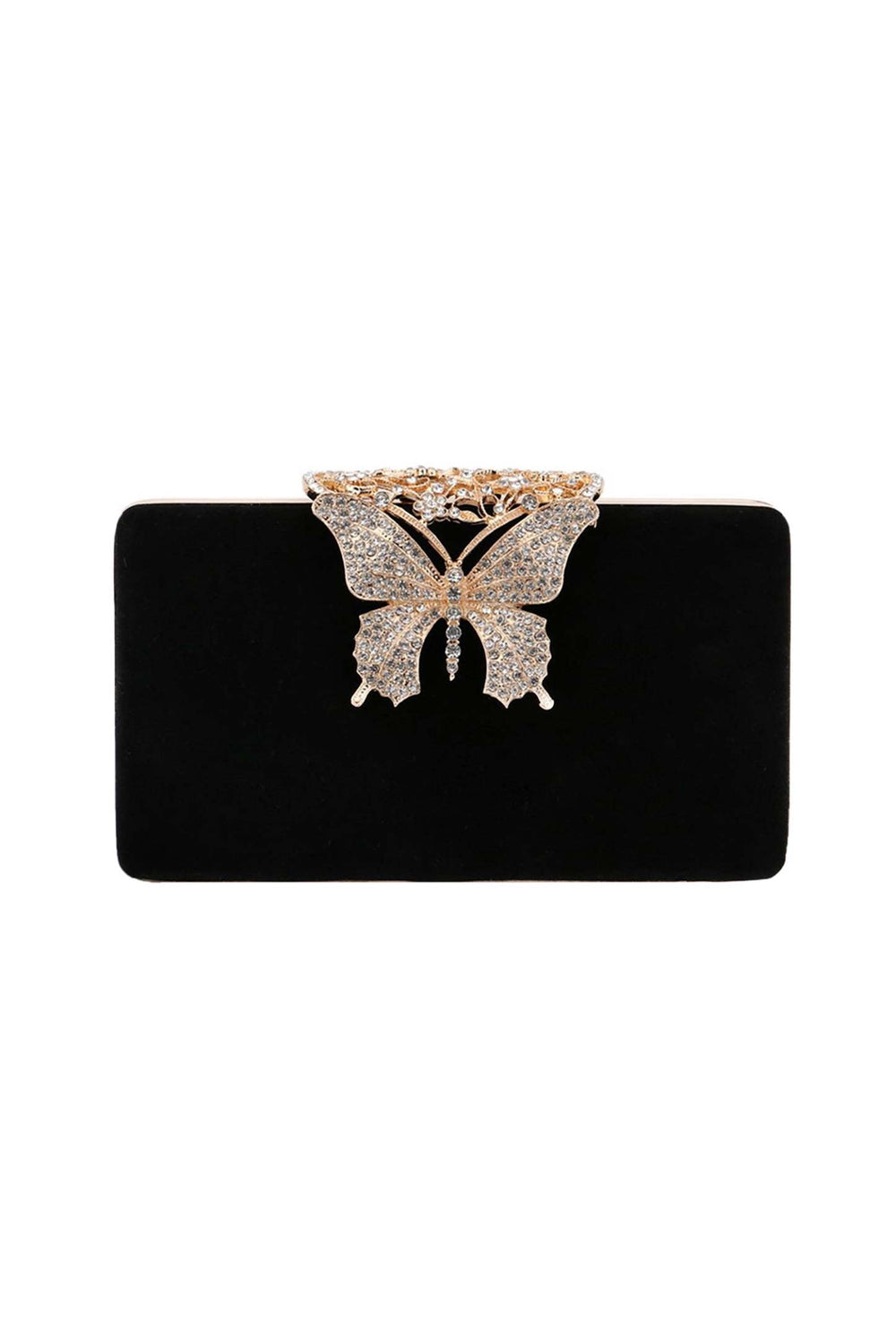 Zalma kelebek şekilli clutch, taş işlemeli detaylar