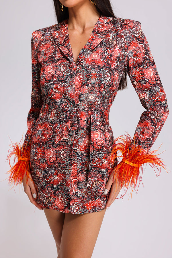 Paula Tüy Desenli Blazer Elbise