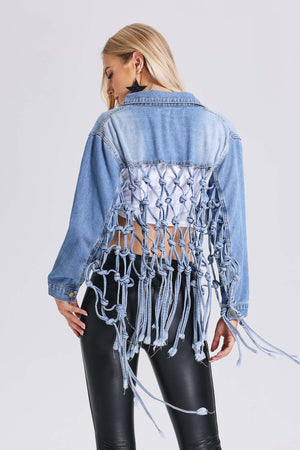 Şea Dokulu Denim Ceket