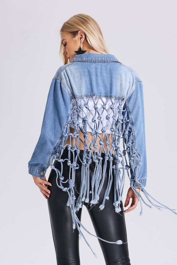 Şea Dokulu Denim Ceket