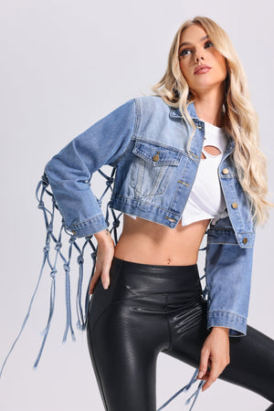 Şea Dokulu Denim Ceket