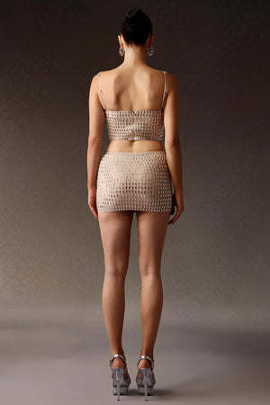 Derza Kolsuz Taş Detaylı Mini İkili Takım