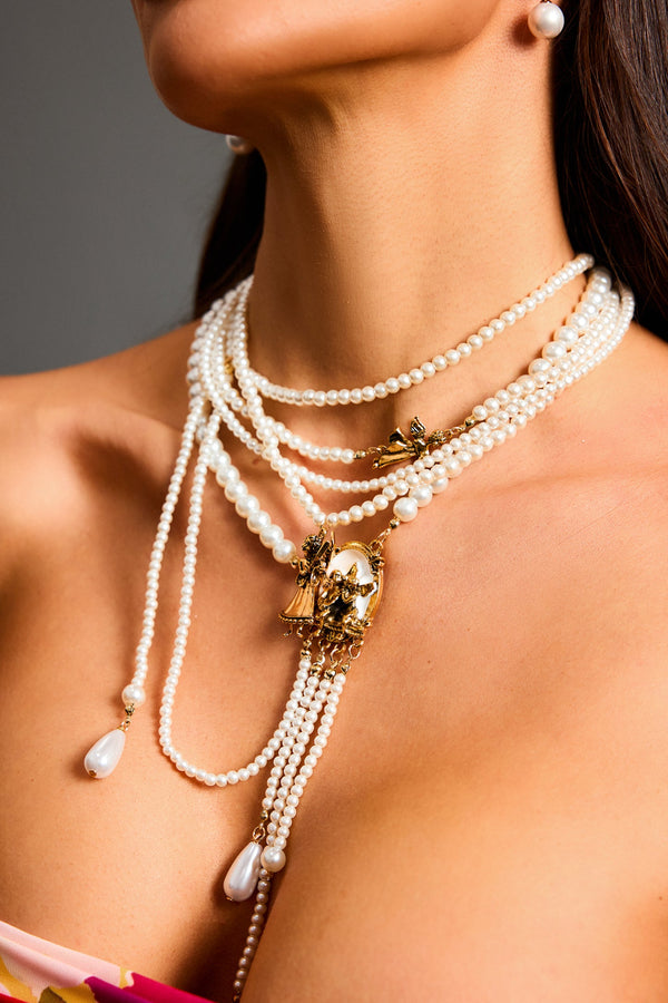 Sienna İnci Püsküllü Uzun Kolye