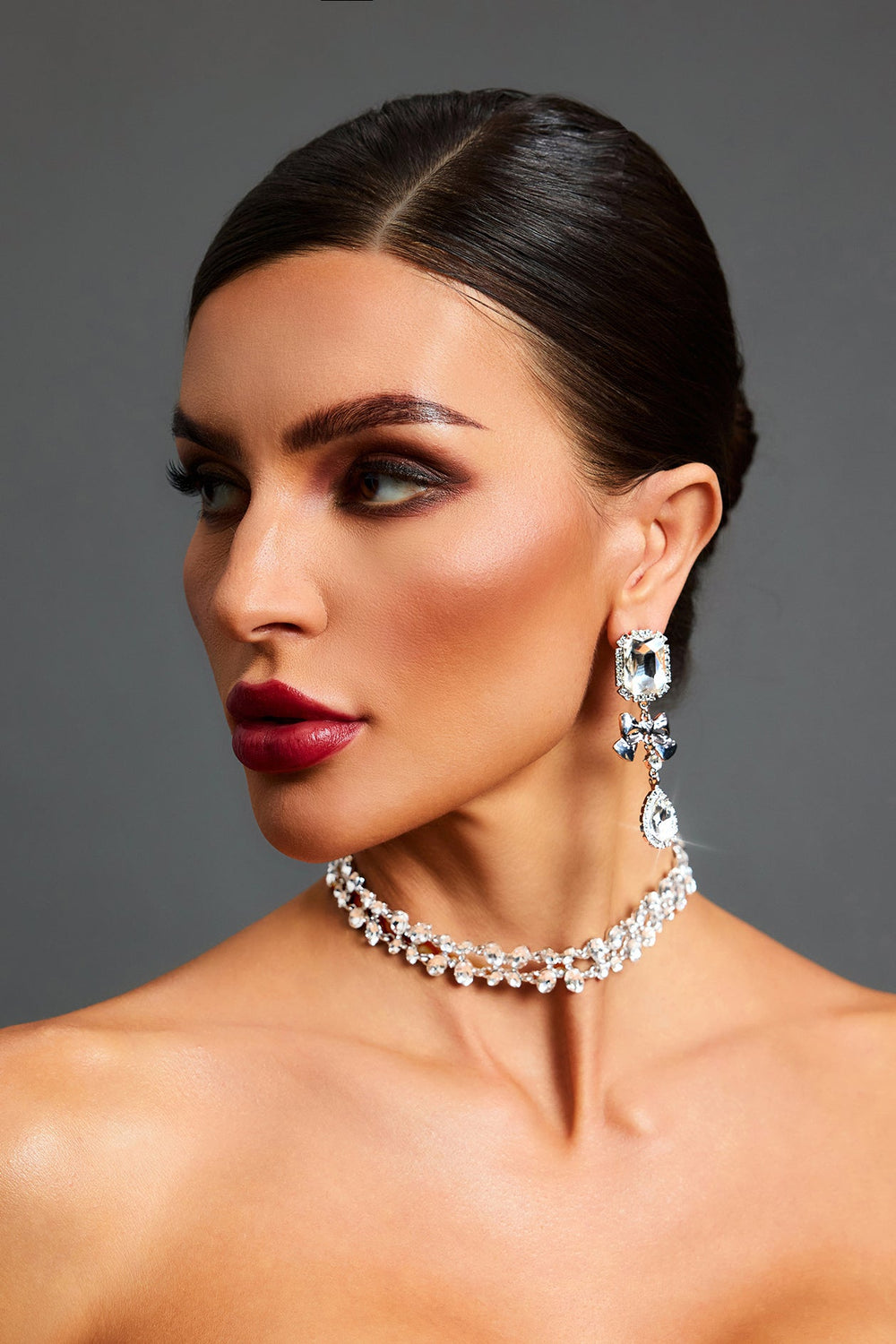 Natalie taş detaylı mini kolye, altın renkli