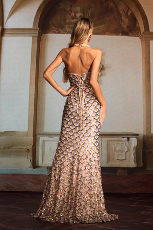 Elmas Detaylı Korse Maxi Elbisesi