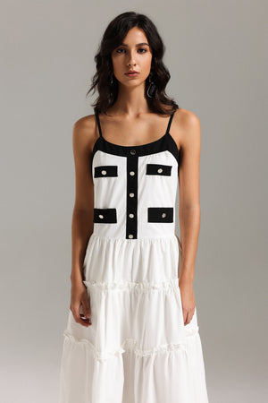 Zaysha Halter Volanlı Midi Elbise