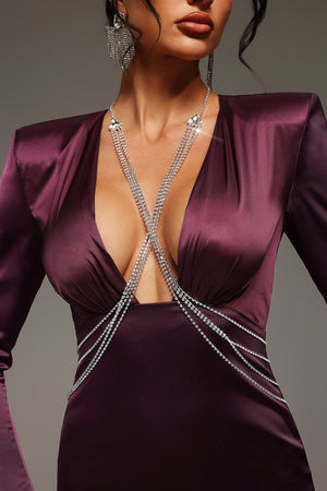 Lizbet Çok Katmanlı Taş Detaylı Body Zinciri