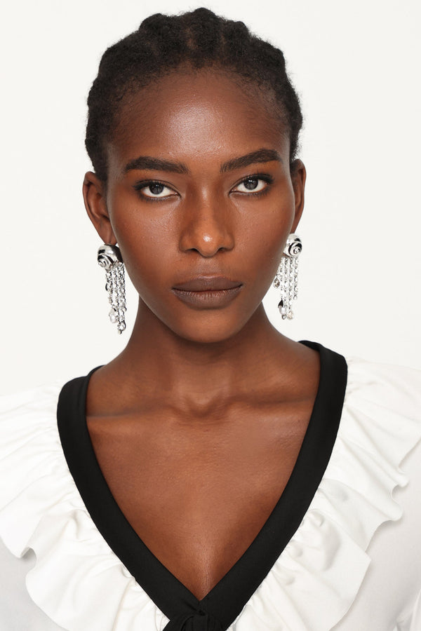 Kianala Metal Püskül ve İnci Küpe