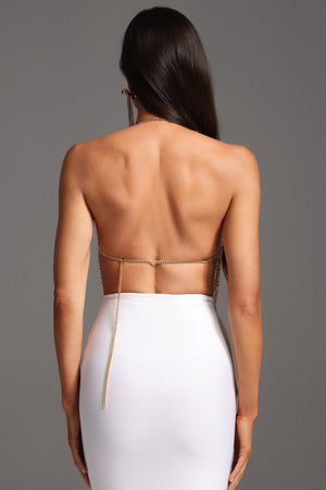 Juniper Halter V Yaka Zincir Detaylı Üst
