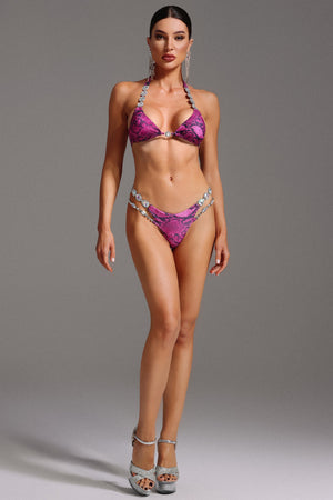 Iaka Halter Yaka Taş Detaylı Bikini