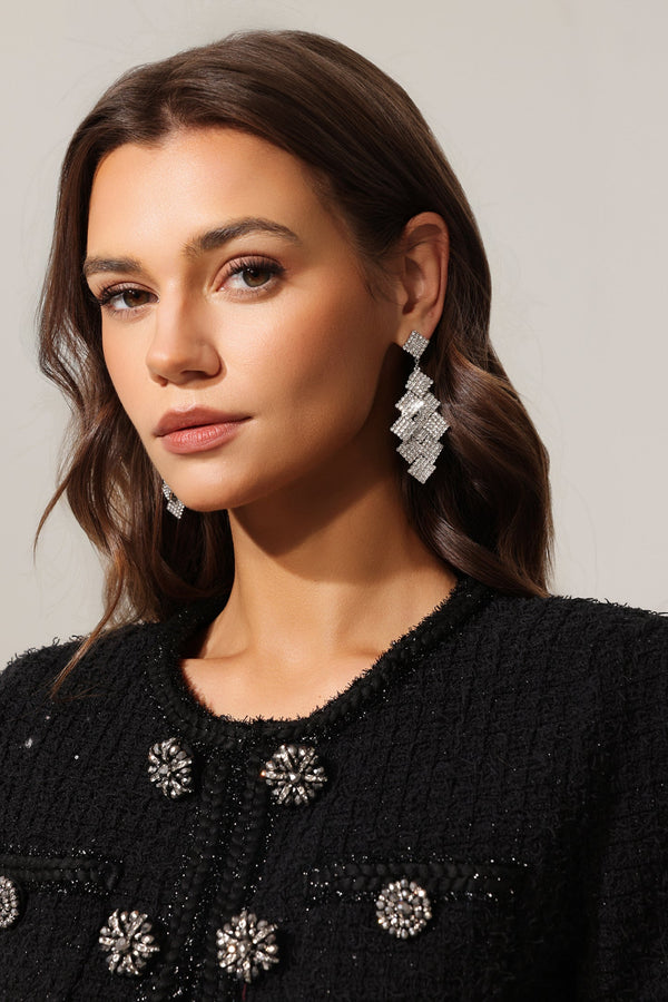 Villa Romboit Taş Detaylı Küpe