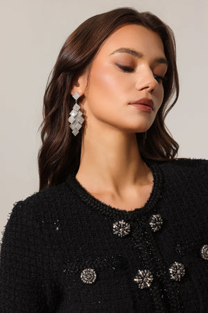 Villa Romboit Taş Detaylı Küpe