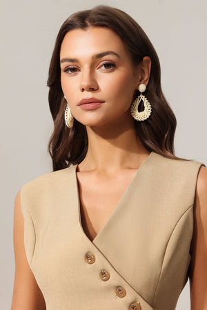 Yoli İşlemeli Taş Detaylı Küpeler