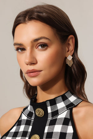 Elspeth Romboid Örgü Küpe