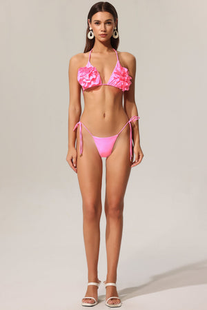 Euran Halter Çiçek Desenli Bikini
