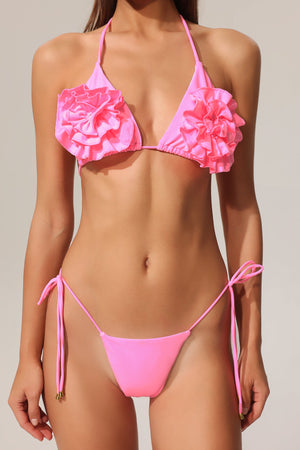 Euran Halter Çiçek Desenli Bikini