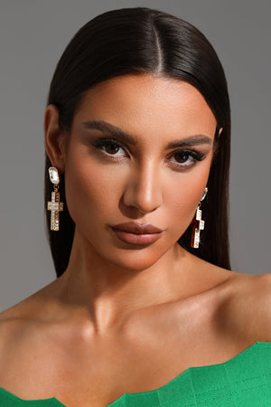 Katja Karel Kesim Haçlı Küpe