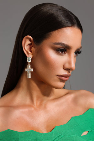 Katja Karel Kesim Haçlı Küpe