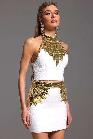 Havani Sequinli Kolsuz Mini İkili Takım