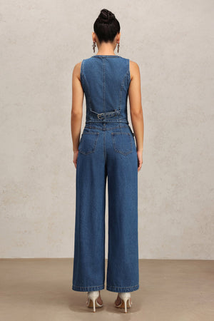 Lureen Kolsuz Denim Yelek ve Pantolon İkili Takım