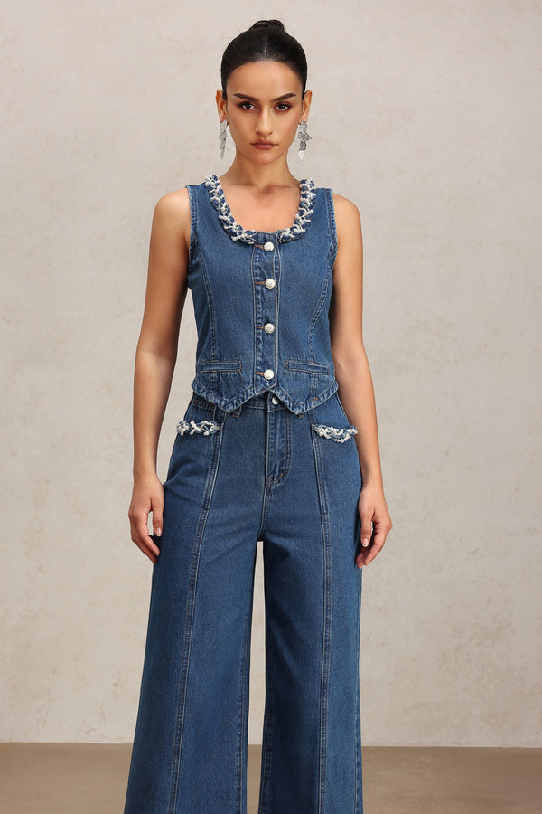 Lureen Kolsuz Denim Yelek ve Pantolon İkili Takım