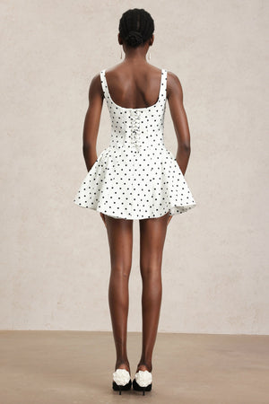 Ornella Halter Yaka Puantiyeli Mini Elbise