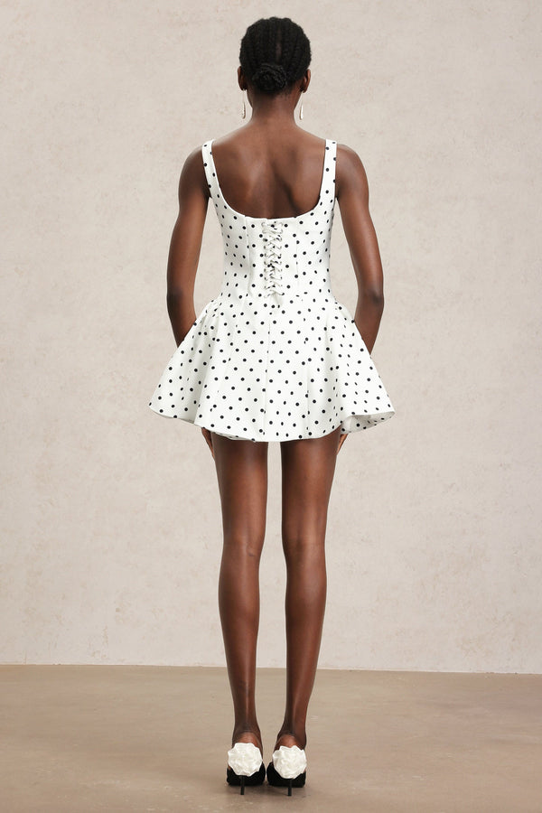 Ornella Halter Yaka Puantiyeli Mini Elbise