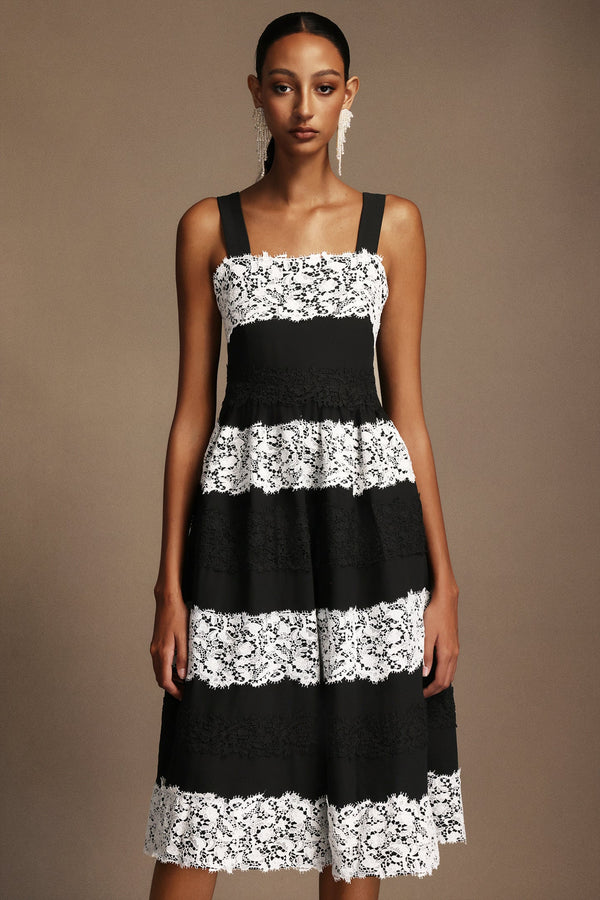 Nettie Halter Yaka Kolsuz Dantel Midi Elbise