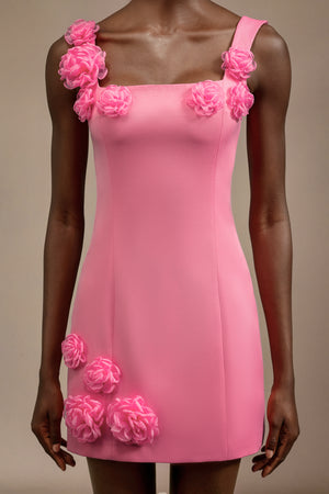 Fayie Çiçek Desenli Halter Yaka Mini Elbise