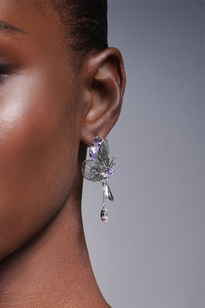 Kidia Kelebek Taş Detaylı Küpeler