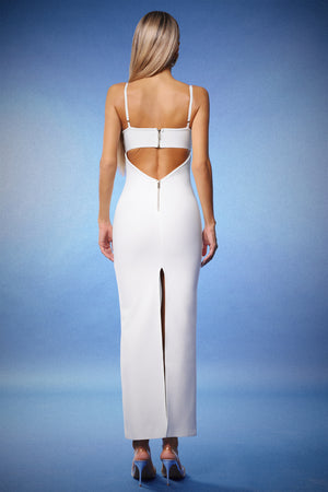 Jenny Bandaj Kumaş Kolsuz Maksi Elbise