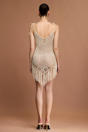 Janetta Halter V Yaka Dekolteli Mini Elbise