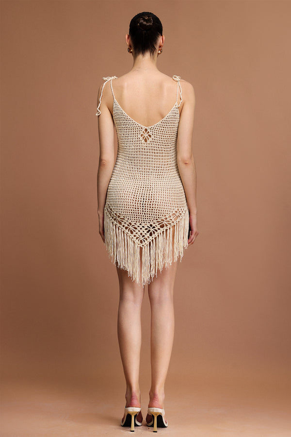 Janetta Halter V Yaka Dekolteli Mini Elbise