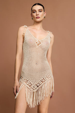 Janetta Halter V Yaka Dekolteli Mini Elbise