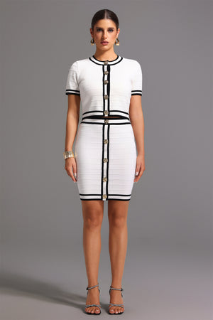 Yuvarlak Yakalı Kısa Kollu Mini Elbise