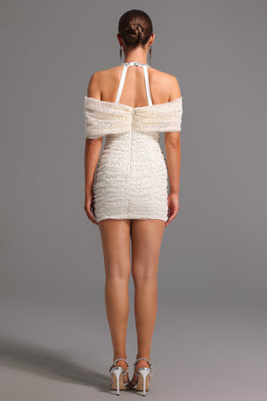 Eileen Halter Yaka Omuz Açık Mini Elbise