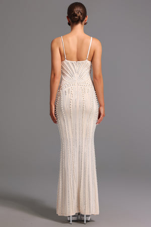 Inya Kolsuz İnci ve Taş Detaylı Uzun Elbise