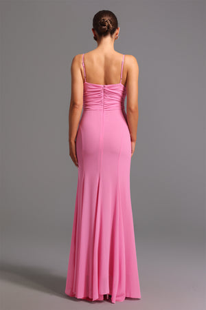 Kivi Desenli Derin V Yaka Maksi Elbise