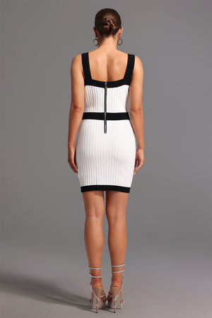 Kolsuz Kare Yaka Mini Elbise