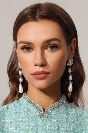 Teray İnci Püsküllü Asimetrik Küpeler