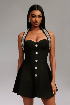 Traci Halter Yaka Straplez Mini Elbise