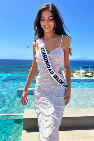 Teresa İnci Pul Detaylı Midi Elbise