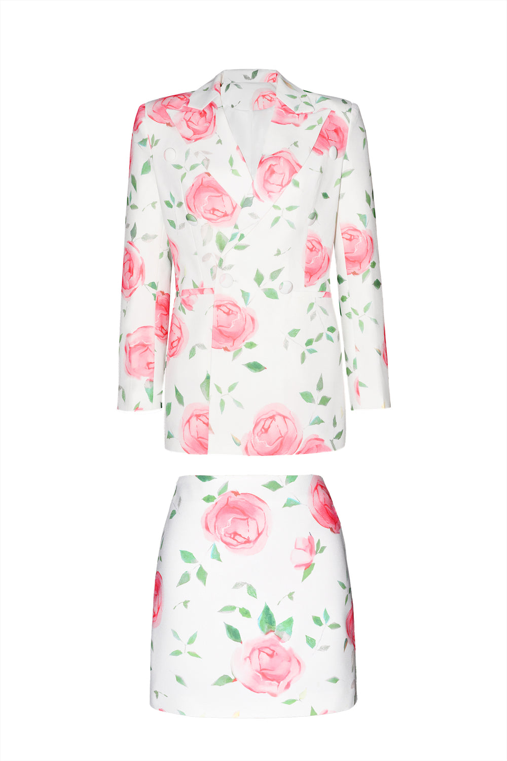 Lacai Çiçek Desenli Blazer Takım
