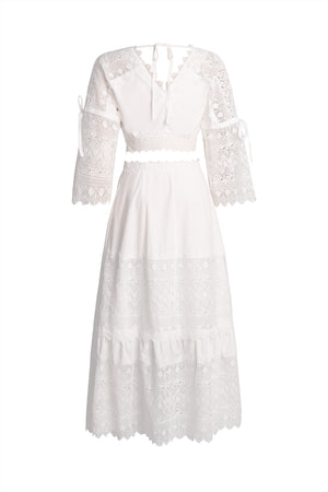 Eudora Derin V Yaka Dantelli Maksi Takım