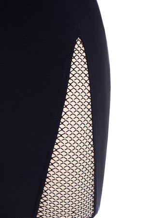 Klasik Siyah V Yaka Bandaj Mini Elbise