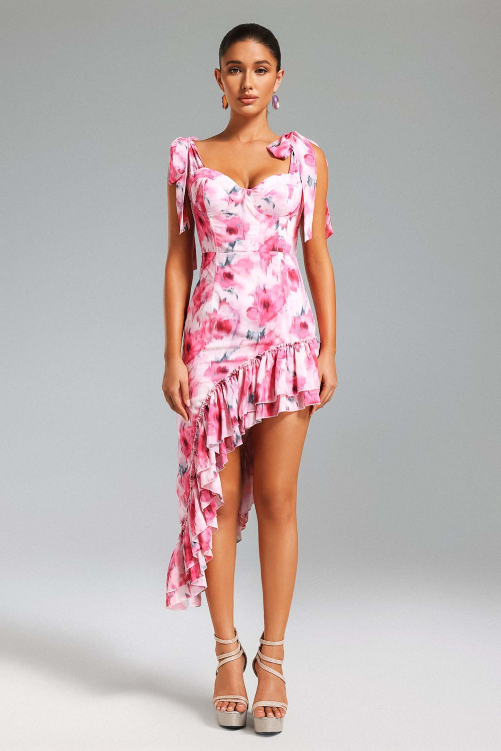 Floral patterned Daona dress with knee length