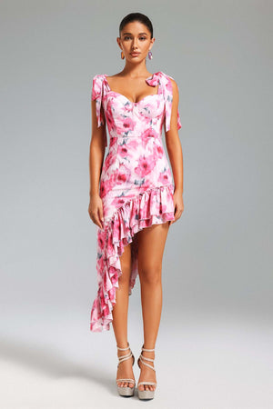Floral patterned Daona dress with knee length