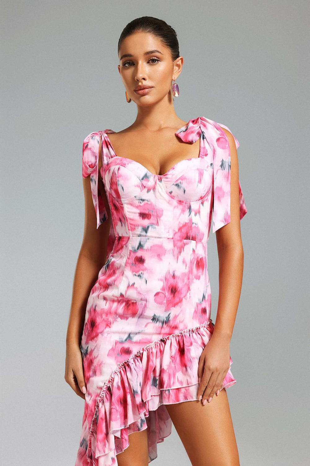 Floral patterned Daona dress with knee length