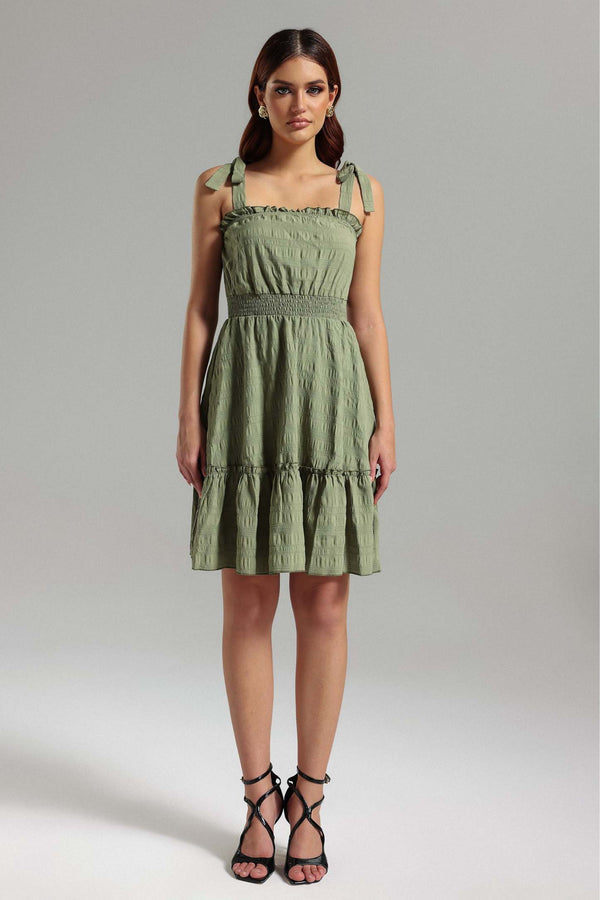 Halter yaka mini elbise, polyester kumaş, siyah renkli